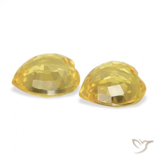 0.77 ct natürliche gold-orange Saphir-Edelsteine, Herz, VVS-VS