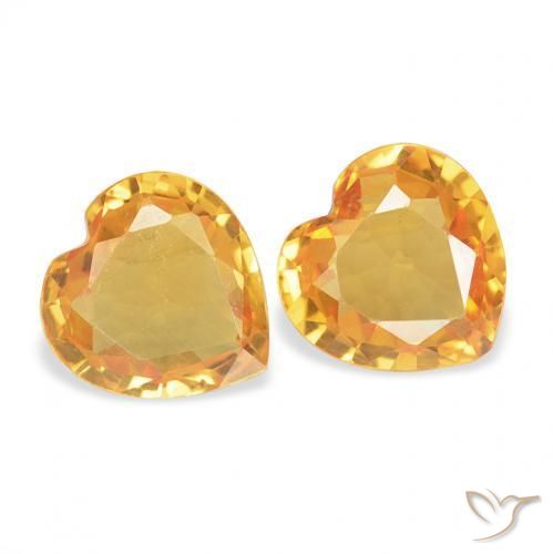 0.68 ct natürliche Mittelorange Saphir-Edelsteine, Herz, VVS-VS