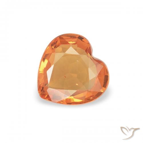 0.36ct Natürlicher rötlich-orange Saphir, Herz, VVS-VS