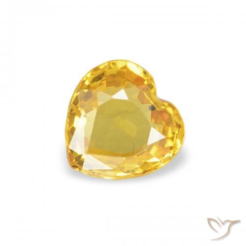 0.36ct Natürlicher gold-orange Saphir, Herz, VVS-VS, Photo A