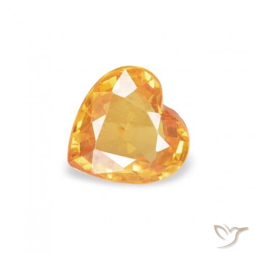 0.40ct Natürlicher Orange-Gold Saphir, Herz, VVS-VS