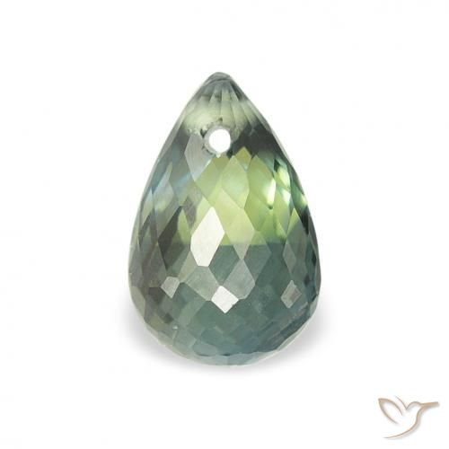 0.84ct Natürlicher Blau-grün Saphir, Briolette, VS