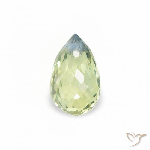 0.47ct Natürlicher Helles Birnengrün Saphir, Briolette, VS