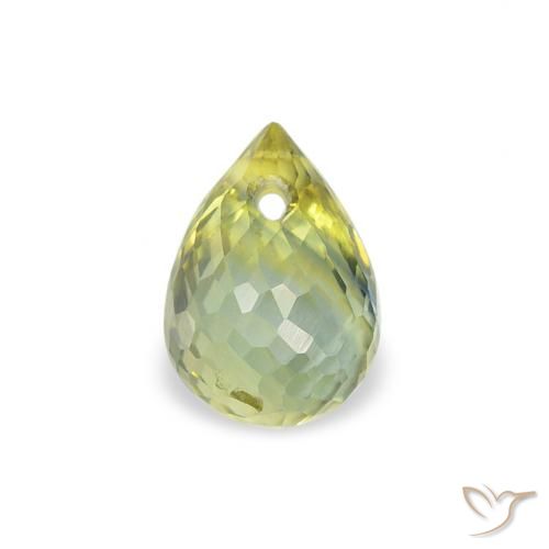 0.68ct Natürlicher gelblich-grün Saphir, Briolette, VS