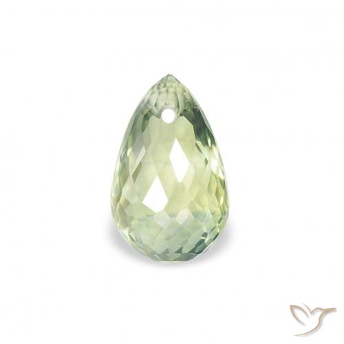 0.84ct Natürlicher Sehr helles Salbeigrün Saphir, Briolette, VS