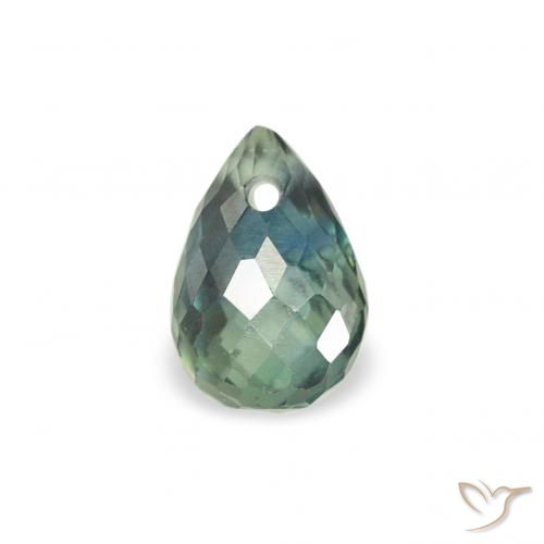 0.49ct Natürlicher Mittelblaues Grün Saphir, Briolette, VS