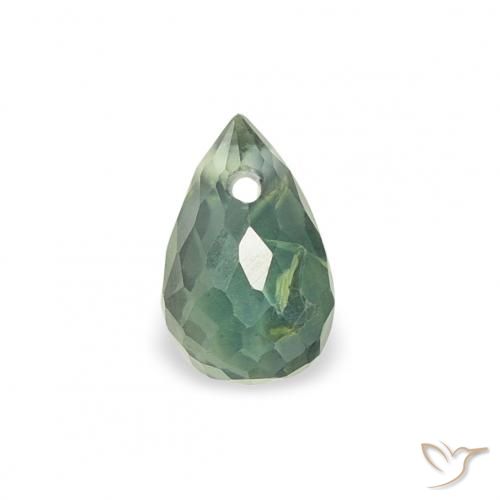 0.38ct Natürlicher Mittelgrün Saphir, Briolette, VS