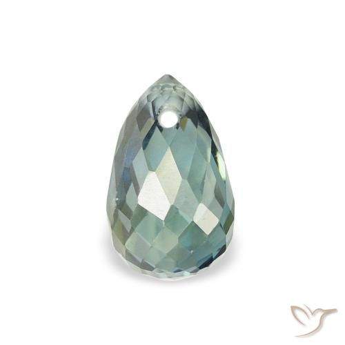 0.90ct Natürlicher Mittelblaues Grün Saphir, Briolette, VS, Photo A