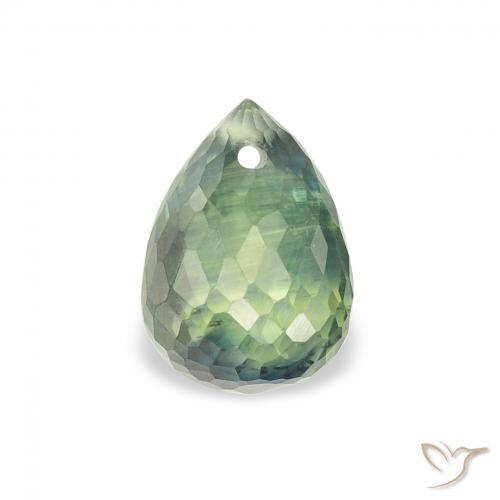 1.13ct Natürlicher Helles Salbeigrün Saphir, Briolette, VS