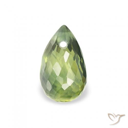 0.58ct Natürlicher Warmes Grün Saphir, Briolette, VS
