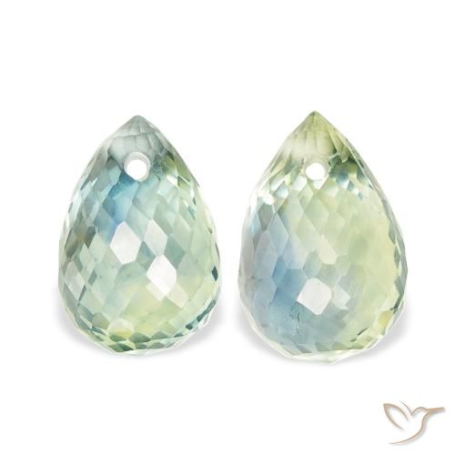 1.91 ct natürliche Helles Salbeigrün Saphir-Edelsteine, Briolette, VS