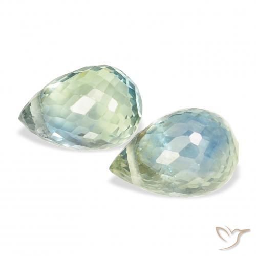 1.91 ct natürliche Helles Salbeigrün Saphir-Edelsteine, Briolette, VS