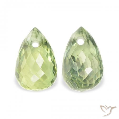 0.89ctw Natürlicher Helles Limettengrün Saphir, Briolette, VS