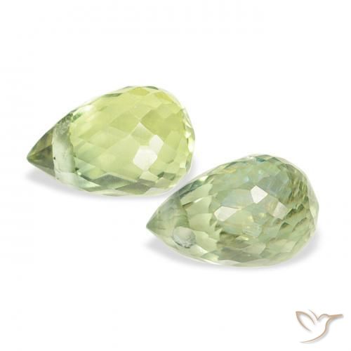 0.89 ct natürliche Helles Limettengrün Saphir-Edelsteine, Briolette, VS