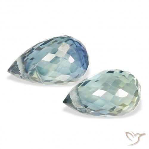 1.71 ct natürliche Blaugrün Saphir-Edelsteine, Briolette, VS
