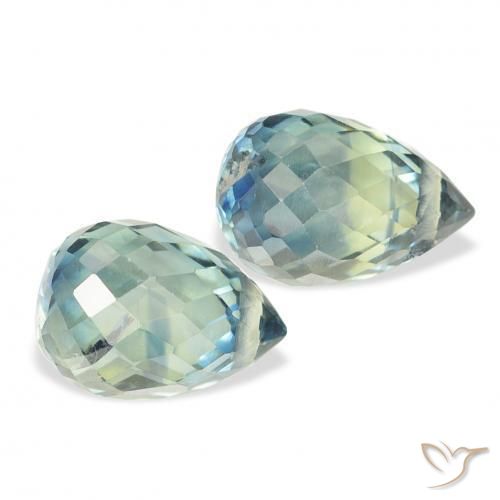 1.93 ct natürliche Blaugrün Saphir-Edelsteine, Briolette, VS