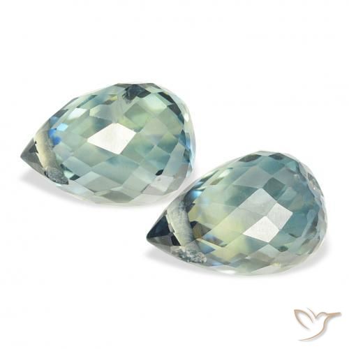 1.93 ct natürliche Blaugrün Saphir-Edelsteine, Briolette, VS