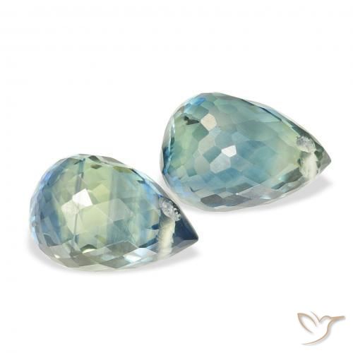 1.77 ct natürliche Blaugrün Saphir-Edelsteine, Briolette, VS