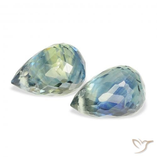 1.77 ct natürliche Blaugrün Saphir-Edelsteine, Briolette, VS