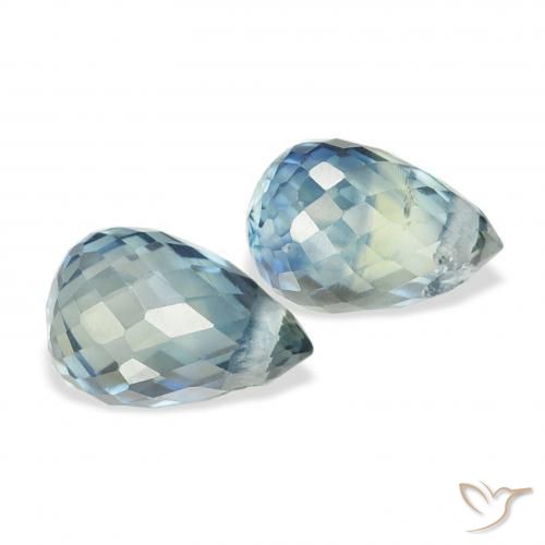 1.54 ct natürliche Blaugrün Saphir-Edelsteine, Briolette, VS