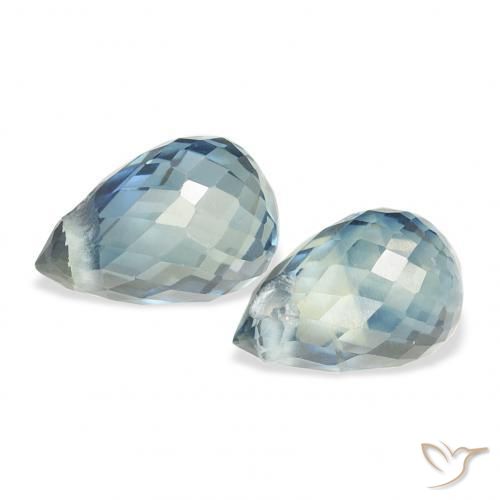 1.54 ct natürliche Blaugrün Saphir-Edelsteine, Briolette, VS