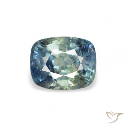 1.21ct Natürlicher Blaugrün Saphir, Kissen, SI