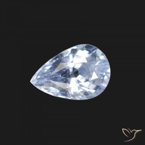 1.29ct Natürlicher Bläulich-weiß Saphir, Birnenform, VS