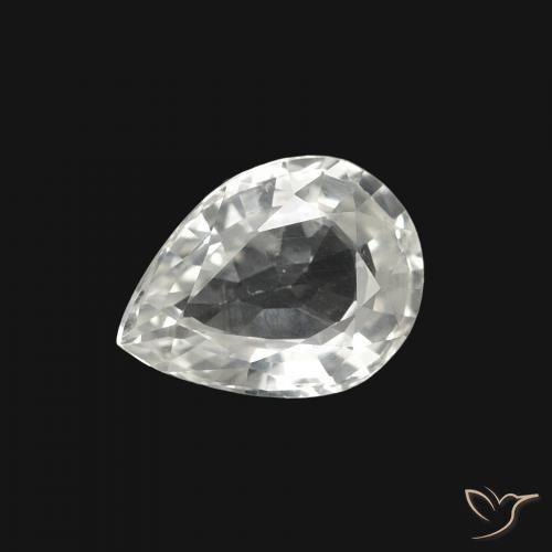 1.25ct Natürlicher Weiß Saphir, Birnenform, VVS-VS