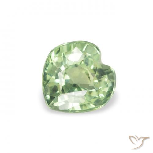 0.69ct Natürlicher Helles Waldgrün Saphir, Herz, VS
