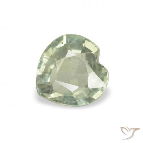 0.61ct Natürlicher hellgrün Saphir, Herz, VS