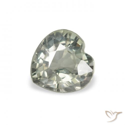 0.77ct Natürlicher Grünliches Grau Saphir, Herz, VS