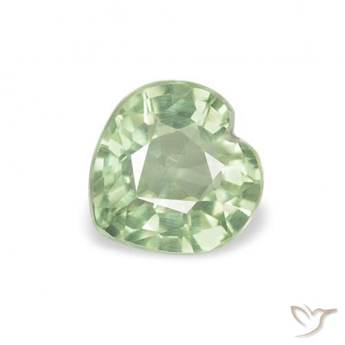 0.71ct Natürlicher hellgrün Saphir, Herz, VVS-VS