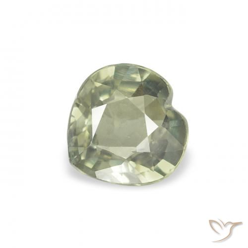 0.55ct Natürlicher Graugrün Saphir, Herz, VVS-VS