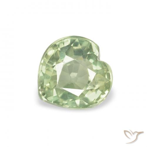 0.76ct Natürlicher Sehr helles Salbeigrün Saphir, Herz, VVS-VS