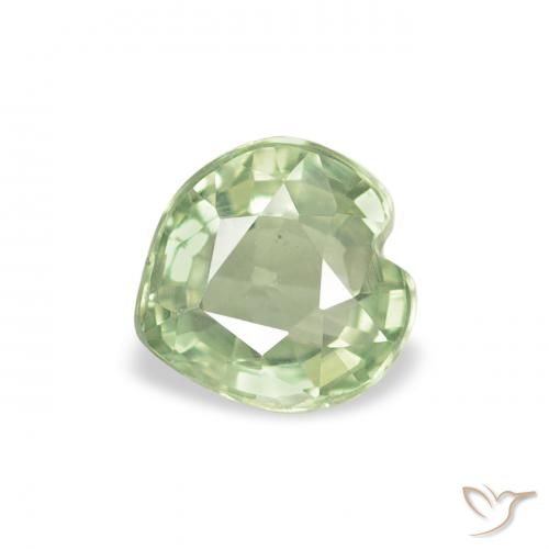 0.65ct Natürlicher Sehr helles Salbeigrün Saphir, Herz, VVS-VS