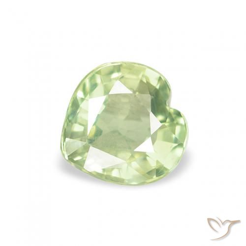 0.64ct Natürlicher hellgrün Saphir, Herz, VS
