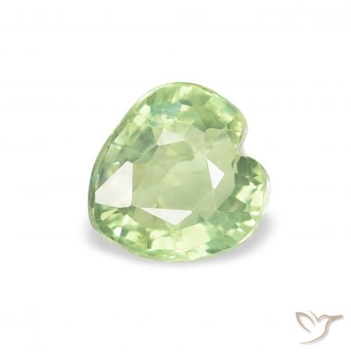 0.73ct Natürlicher Sehr helles Grün Saphir, Herz, VS