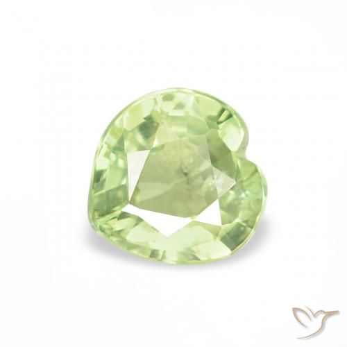 0.59ct Natürlicher Hellgelb Grün Saphir, Herz, VS