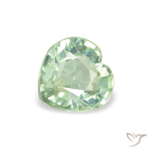 0.70ct Natürlicher hellgrün Saphir, Herz, VS