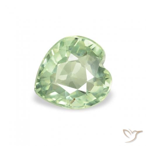 0.67ct Natürlicher Helles Salbeigrün Saphir, Herz, VS