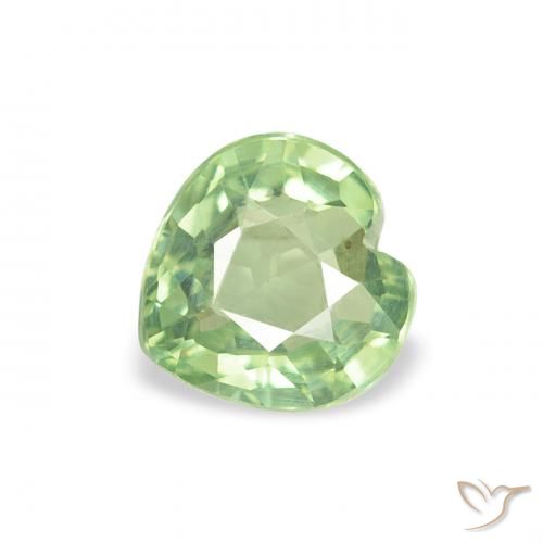 0.66ct Natürlicher hellgrün Saphir, Herz, VS