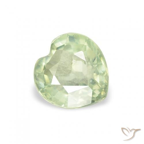0.69ct Natürlicher Sehr helles Grün Saphir, Herz, VS