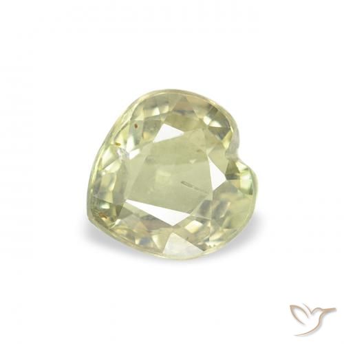 0.60ct gelblich-grün Saphir, Herz, VS