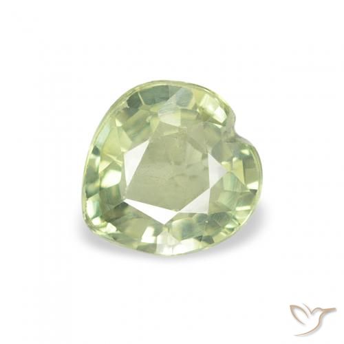 0.62ct Natürlicher gelblich-grün Saphir, Herz, VS