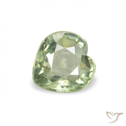 0.64ct Natürlicher Helles Waldgrün Saphir, Herz, VS