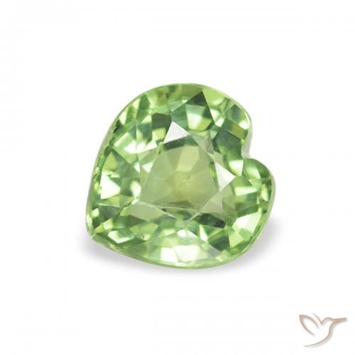 0.64ct Natürlicher Warmes Grün Saphir, Herz, VS