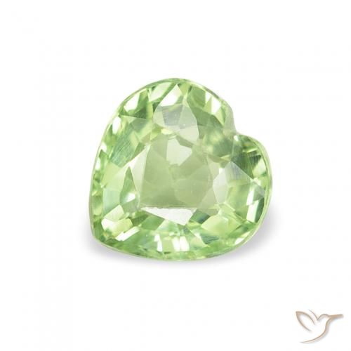 0.71ct Natürlicher Warmes Grün Saphir, Herz, VS