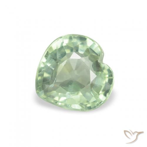 0.67ct Natürlicher Helles Waldgrün Saphir, Herz, VS