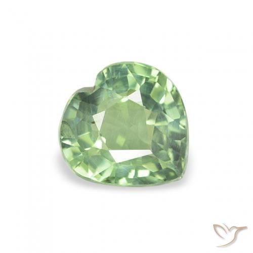 0.62ct Natürlicher Helles Salbeigrün Saphir, Herz, VS
