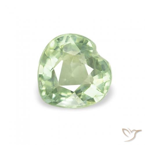 0.64ct Natürlicher hellgrün Saphir, Herz, VS